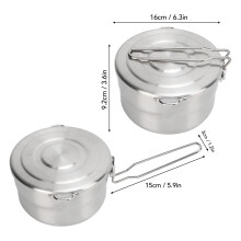 Camping Bento Kochtopf 1,5L 304 Edelstahl Silber
