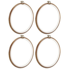4 Pieces 8.4 Inch Embroidery Hoops Imitated Wood Display Frame Bulk Circle Embroidery Hoops