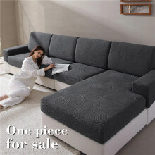 (Gray, 4 seater) 1 Count Seven-Rainbow Upgrade Universal Elastic Sofa Cushion Cover, Modern Anti-Slip Stretch Slipcover