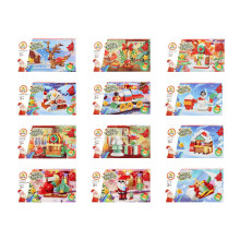 (1 Christmas Brick Kit) Christmas Themed Building Block Brick Kits 12 Assorted Designs