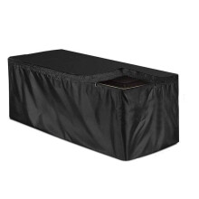 (Black, M) Outdoor Large Deck Box Cover With Oxford Material Rainproof Dust Cover Storage Garden For