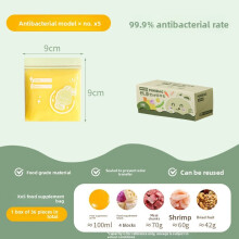 (Green S)Sacs de portionnement alimentaire pour bébé avec protection microbienne et design Easyopen pour S