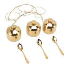 Gewürzdosen-Set 304 Edelstahl 3er mit Ständer Gold