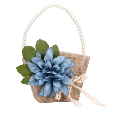 Retro Blumenkorb Leinen Perle für Blumenmädchen
