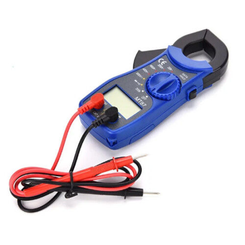 (Blue)Digital Clamp Meter Multimeters Ac Voltmeter Current Resistance Testers Mt87