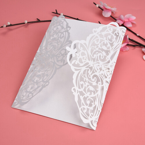 Hochzeitseinladungen 10er Weiß Elegant 2