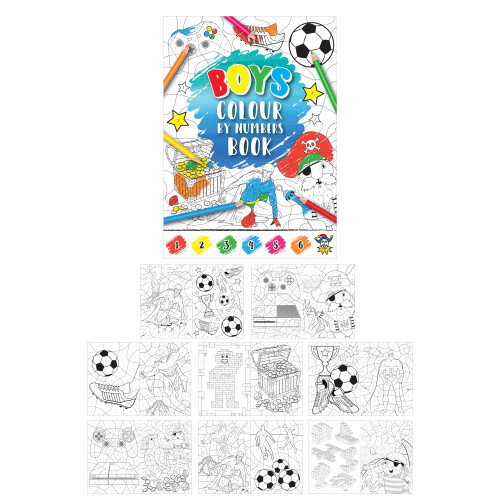 (1 Book) Mini Boys Colour By Numbers Books
