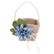 Blumenmädchen Korb Retro Leinen Perlendesign