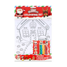 (1 Colouring Set) Christmas Colouring Set with Stickers