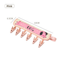 (Pink)Faltbarer Stoff Kleiderclip Organizer mit Panda und Hund Druck Design Reise für