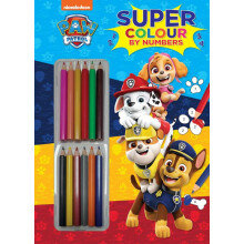 (1 Book) Paw Patrol Super Colour by Numbers Colouring Set