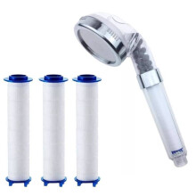 (Set)Water Purification Shower Head With Pp Filter For Travel And Domestic Use Antiscale Design