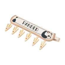(Beige)Organisateur de pince à vêtements en tissu pliable avec motif imprimé panda et chien pour voyage