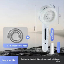 (White 1.5m Pipe)Cabeça de chuveiro de aumento de pressão de piano design redondo moderno com massagem spray de chuva para uso doméstico