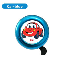 (Blue Car)Kids Aluminum Bike Bell With Unicorn And Car Print Design Enjoy Loud Clear Sound
