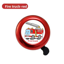 (Fire Truck)Kids Aluminum Bike Bell With Unicorn And Car Print Design Enjoy Loud Sound Clear