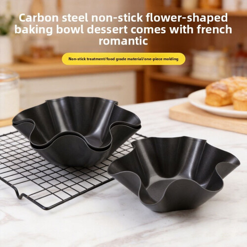 (L)Carbon Steel Flower Design Baking Tray Mold For Baking And Home Tool Kitchen 2