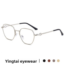 (Silver Clear)Womens Square Sunglasses With Metal Frame For Travel And Fashion Accessories