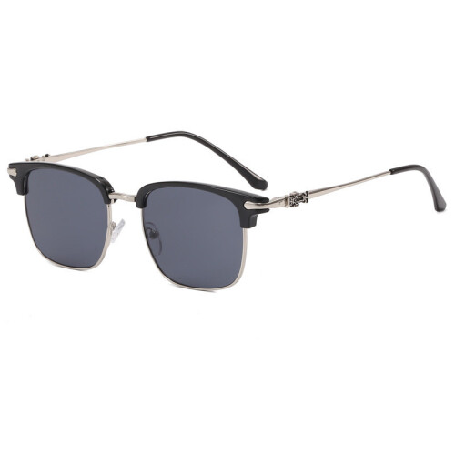 (Silver Black Frame)Retro Square Frame Blue Light Glasses With Antireflective Coating Business For