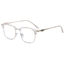 (Clear Transparent)Retro Square Frame Blue Light Glasses With Antireflective Coating Business For