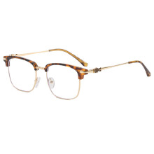 (Leopard )Retro Square Frame Blue Light Glasses With Antireflective Coating Business For