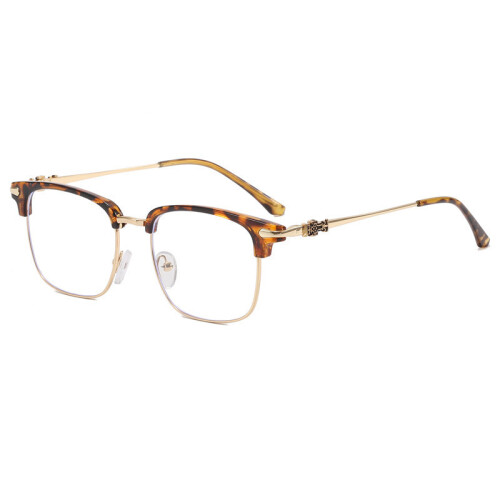 (Leopard )Retro Square Frame Blue Light Glasses With Antireflective Coating Business For