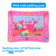 (Pink Crab)Pvc Infant Water Mat With Marine Animal Print For Crawling Exploration Sensory