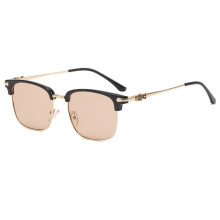 (Gold Light Brown)Retro Square Frame Blue Light Glasses With Antireflective Coating Business For