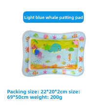 (Light Blue Whale)Pvc Infant Water Mat With Marine Animal Print For Crawling Exploration Sensory