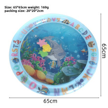(Round Dolphin)Pvc Infant Water Mat With Marine Animal Print For Crawling Exploration Sensory
