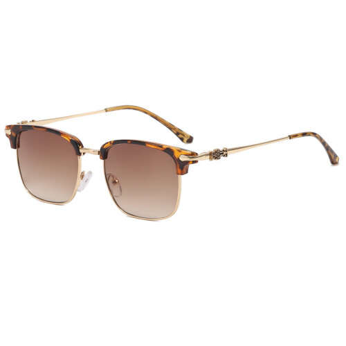 (Leopard Brown)Retro Square Frame Blue Light Glasses With Antireflective Coating Business For
