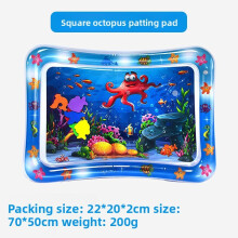 (Square Octopus)Pvc Infant Water Mat With Marine Animal Print For Crawling Exploration Sensory