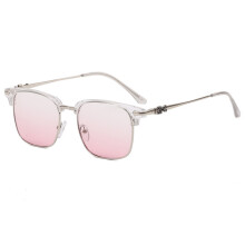 (Transparent Pink)Retro Square Frame Blue Light Glasses With Antireflective Coating Business For
