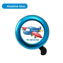 (Blue Airplane)Campanello Bici Bambini Alluminio Con Unicorno E Stampa Auto Design Goditi Suono Forte Chiaro