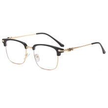 (Gold Black)Retro Square Frame Blue Light Glasses With Antireflective Coating Business For