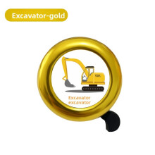 (Excavator)Campanello Bici Bambini Alluminio Con Unicorno E Stampa Auto Design Goditi Suono Forte Chiaro
