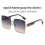 (Gray Pink)Versatile Square Metal Sunglasses With Gradient Lenses For Leisure Statements 6