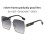(Gray Pink)Versatile Square Metal Sunglasses With Gradient Lenses For Leisure Statements 7