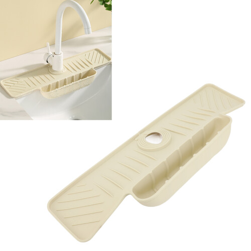 Wasserhahnmatte Silikon Beige Spritzschutz Küche
