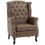 HOMCOM Brown Wingback Accent Chair 1