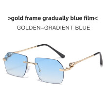 (Gradient Blue)Leopard Pattern Fashion Sunglasses With Pc Lenses For Driving Outdoor Activities