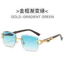 (Green Gradient)Cheetah Logo Metal Frame Sunglasses With Uv400 For Summer Parties Daily Wear