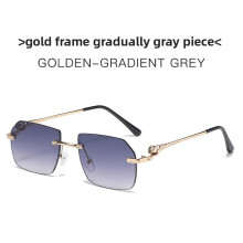 (Gradient Gray)Leopard Pattern Fashion Sunglasses With Pc Lenses For Driving Outdoor Activities