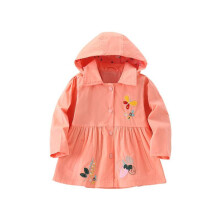 (110cm)Girl Casual Cotton Outerwear With Cartoon Elements For Children Wear Autumn