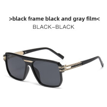 (Black Gray)Classic Square Sunglasses For Men With Uv400 Antiultraviolet Coating For Outdoor