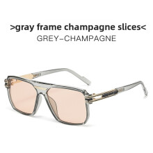(Gray Champagne)Classic Square Sunglasses For Men With Uv400 Antiultraviolet Coating For Outdoor
