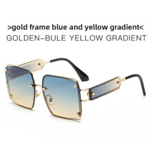 (Style A)Metal Frame Designer Sunglasses With Uv Protection For Travel Statement Fashion