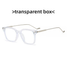 (Clear)Retro Geometry Flat Optical Glasses With Uv Protection For Long Face Shapes
