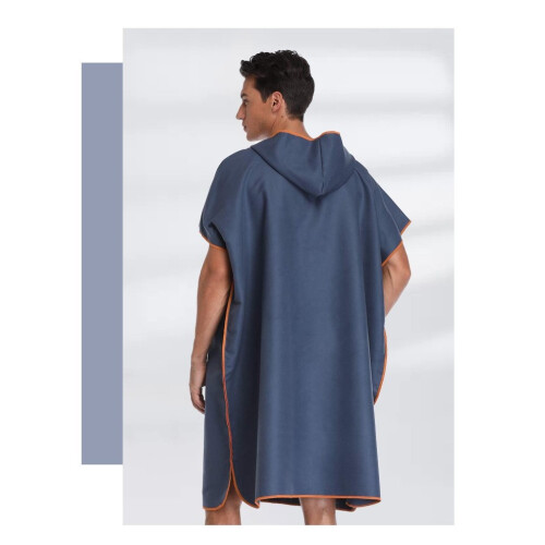 Hurtigtørrende strandfrakke med kontrastkant NavyBlue 2