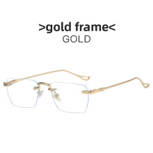 (Gold)Unisex Square Optical Glasses With Antiblue Light Pc Lenses For Everyday Wear